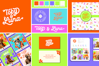 create modern bold playful fun logo branding kit brand style guidelines