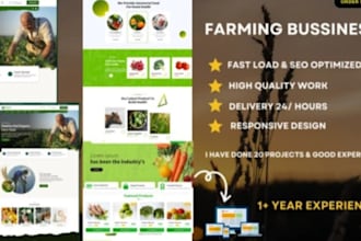design agriculture website, farming website, gardening landscaping website