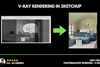 teach you vray rendering in sketchup for photorealistic interiors