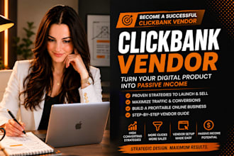create clickbank or jvzoo digital product for you to become a vendor