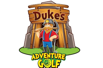 design beloved mining character miniature golf course logo