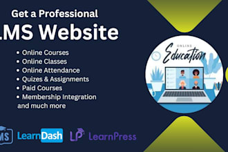 develop educational website with lms using wordpress