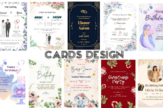 create invitation, birthday, wedding, baby shower, and greeting card