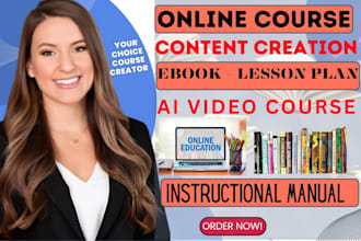 create online course, lesson plan, curriculum, book and ebook design