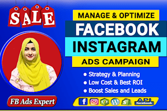 setup facebook ads campaign, run shopify fb and ig ads for sales and leads