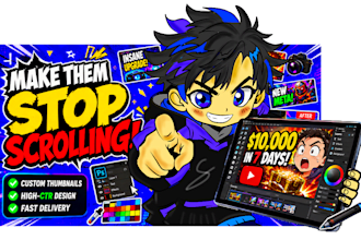 draw custom manga chibi thumbnail for vtubers