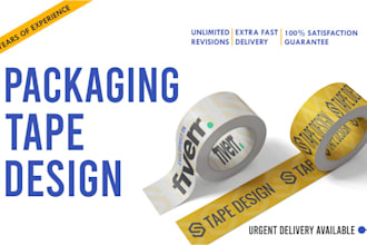 design unique, eye catching packaging tape in 2 hr
