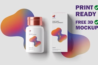 create premium packaging design, label design, supplement label design