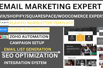 wix squarespace zoho kajabi klaviyo email automation newsletter template flows