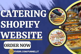 design catering website restaurant recipe baking cooking delivery shopify store