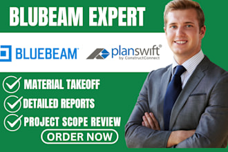 do construction cost estimation and material takeoff on bluebeam, planswift
