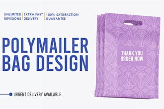 design minimalist poly mailers, shipping bags, bubble mailers, or parcel bags