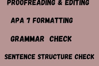 proofread and edit your documents to apa 7 in 5 hours