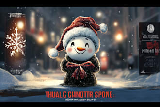 draw a cute christmas themed cartoon character