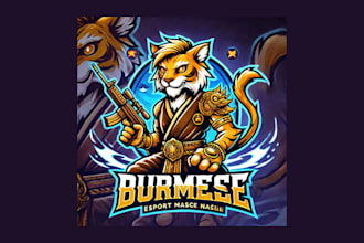 create amazing burmese esport mascot logo for your brand