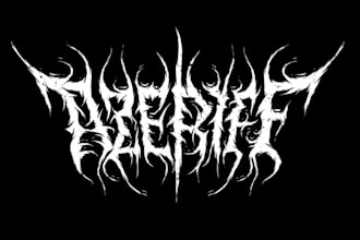 draw a detailed, brutal metal band logo