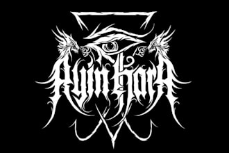 draw brutal death or black metal logo