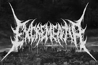 design death metal, black metal and heavy metal logo for your band