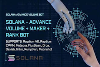 build bundler, volume bot and rank bots on eth, sol pump fun raydium and meteora