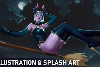 draw illustration and splash art for you