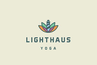 do a elegant and abstract feminine yoga logo design calm modern
