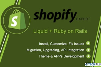do shopify custom app development, customizations, error fixing, api integration