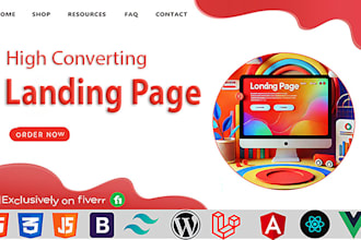 do custom HTML landing page, full stack website development, front end developer