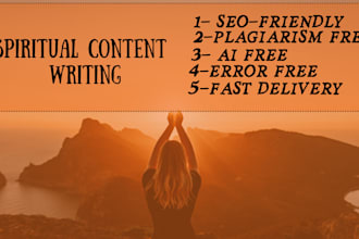 write SEO optimised  spiritual blogs for your website