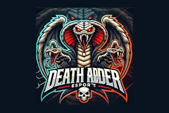 create awesome death adder mascot logo with unlimited revisions
