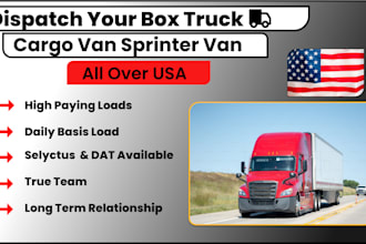 dispatch box truck cargo van sprinter van in USA logistics