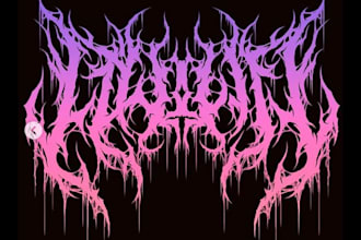 death metal, deathcore, metalcore logo initial emblem
