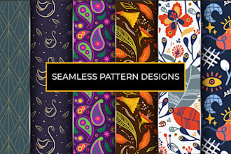 design seamless patterns for textiles, fabric prints