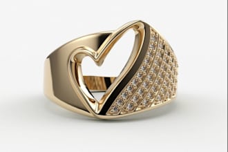 design women gold ring for valentia, gems, pendant ,3d printable model, autocad