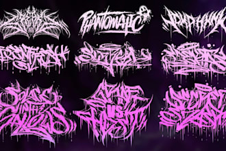 create black, death metal, grindcore deathcore band logo