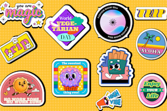 create custom cute enamel pin or sticker design for you