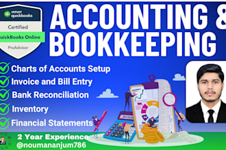 do quickbooks online bookkeeping, setup, catch up for small businesses