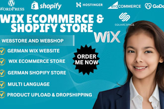 design german wix website, redesign wix ecommerce, shopify dropshiping webshop
