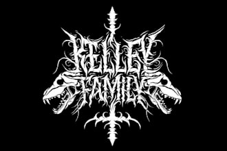 custom death metal, metalcore, deathcore logo with texture