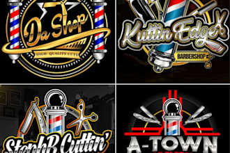 design outstanding barber shop, barber, spa and beauty salon logo