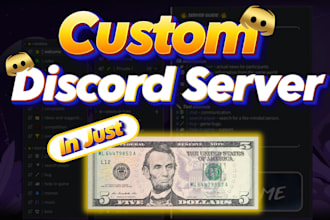 professionally setup discord server in 5 dollars