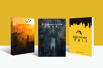 create a unique book cover design, kindle cover, ebook and KDP book cover
