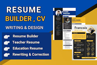 create a professional teacher resume, education resume, or resume builder