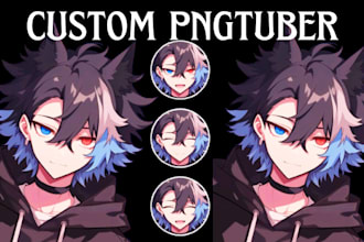 design custom pngtuber or giftuber model png tuber for streaming in live2d