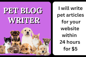 write SEO optimised  pet ,tech blogs for your website