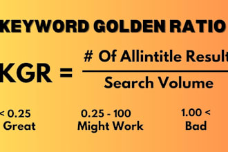 provide keyword golden ratio for SEO