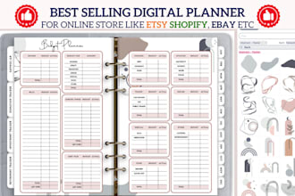 setup etsy shop with responsive hyperlink planner, etsy digital products planner