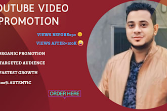 organic youtube video SEO and real promotion for more views