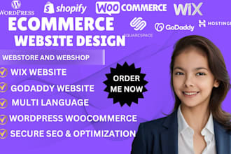 design online ecommerce webshop using woocommerce, wordpress, wix, shopify ,SEO