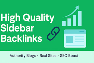 build high quality sidebar backlinks from authority blogs for SEO