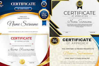 design ged certificate, college transcipt, award, diploma and course certificate